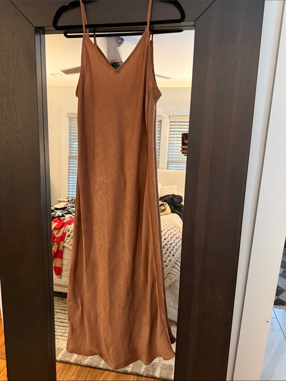 Banana Republic Copper Brown Slip Maxi Dress